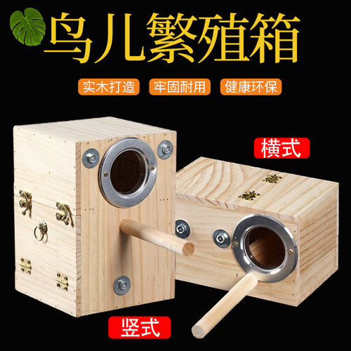 实木鸟窝横式鹦鹉户外保暖繁殖箱