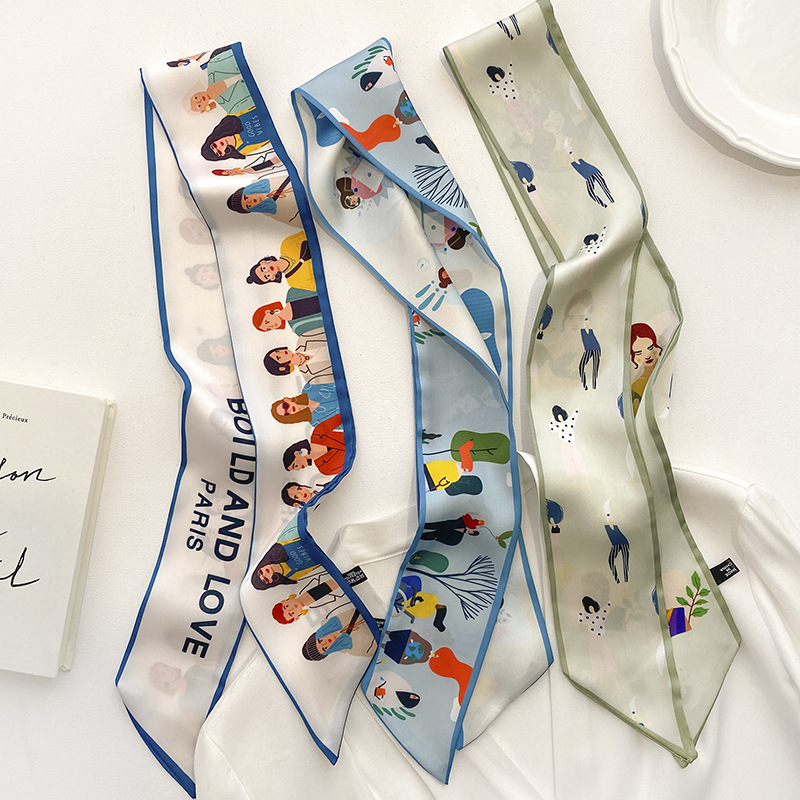 四季印花韩版女时尚长条丝巾