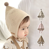 韩国婴儿帽子秋冬新款 保暖新生儿婴幼儿针织帽宝宝护耳帽毛线帽