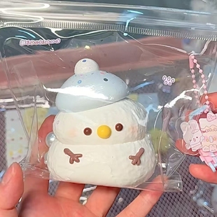 小红书同款 可爱雪人捏捏乐纯手工食品级硅胶儿童无毒解压玩具礼物