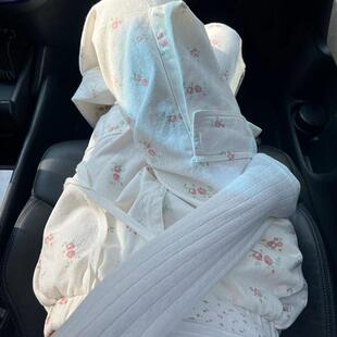 水洗小碎花白色工装 女宽松显瘦设计感小众长裤 秋季 牛仔裤 新款 美式