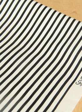 进口面料 手工DIY布料 sevenberry基础款黑色条纹 棉布 100%纯棉