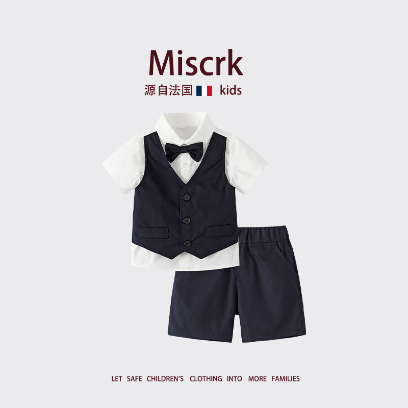 夏季男童礼服中小童领结生日服装