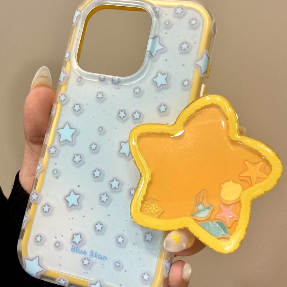 创意满屏星星贝壳摇摇乐适用iphone16proma苹果15p手机保护壳14pr ins风简约时尚少女心满满