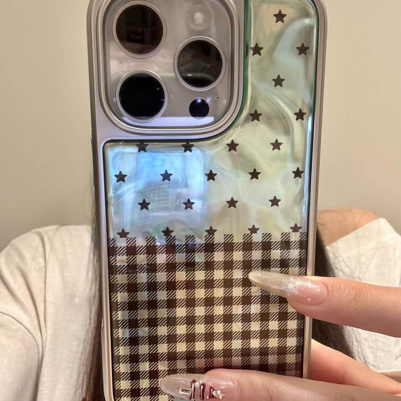 高级感黑星星水波纹适用于iphone17promax苹果16pr手机壳15pr新款