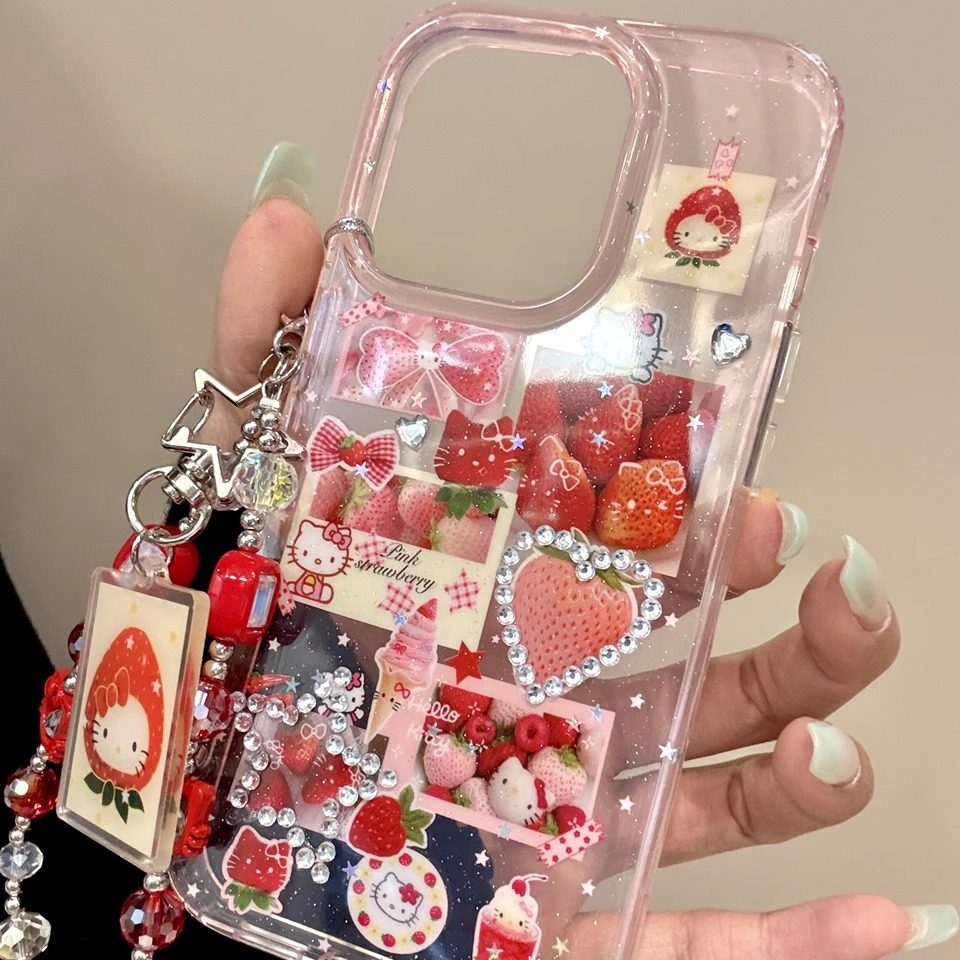 满屏草莓猫咪立体DIY闪钻适用iphone16promax苹果15pro手机壳14pr,3C数码配件,手机保护套/壳,淘宝优惠券,粉丝福利购,淘宝优惠卷