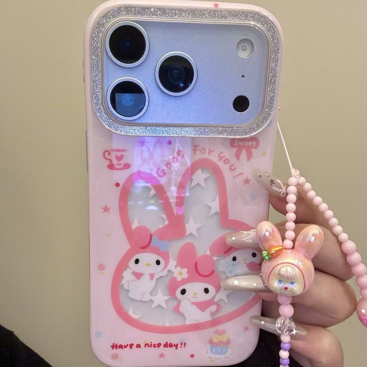 甜系少女粉镂空美乐蒂适用ihone17promax苹果16pro手机壳15pr新款