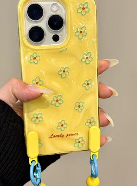 满屏蓝色线条花朵适用iphone16prom苹果15pro手机保护壳13 ins风简约卡通时尚少女心满满