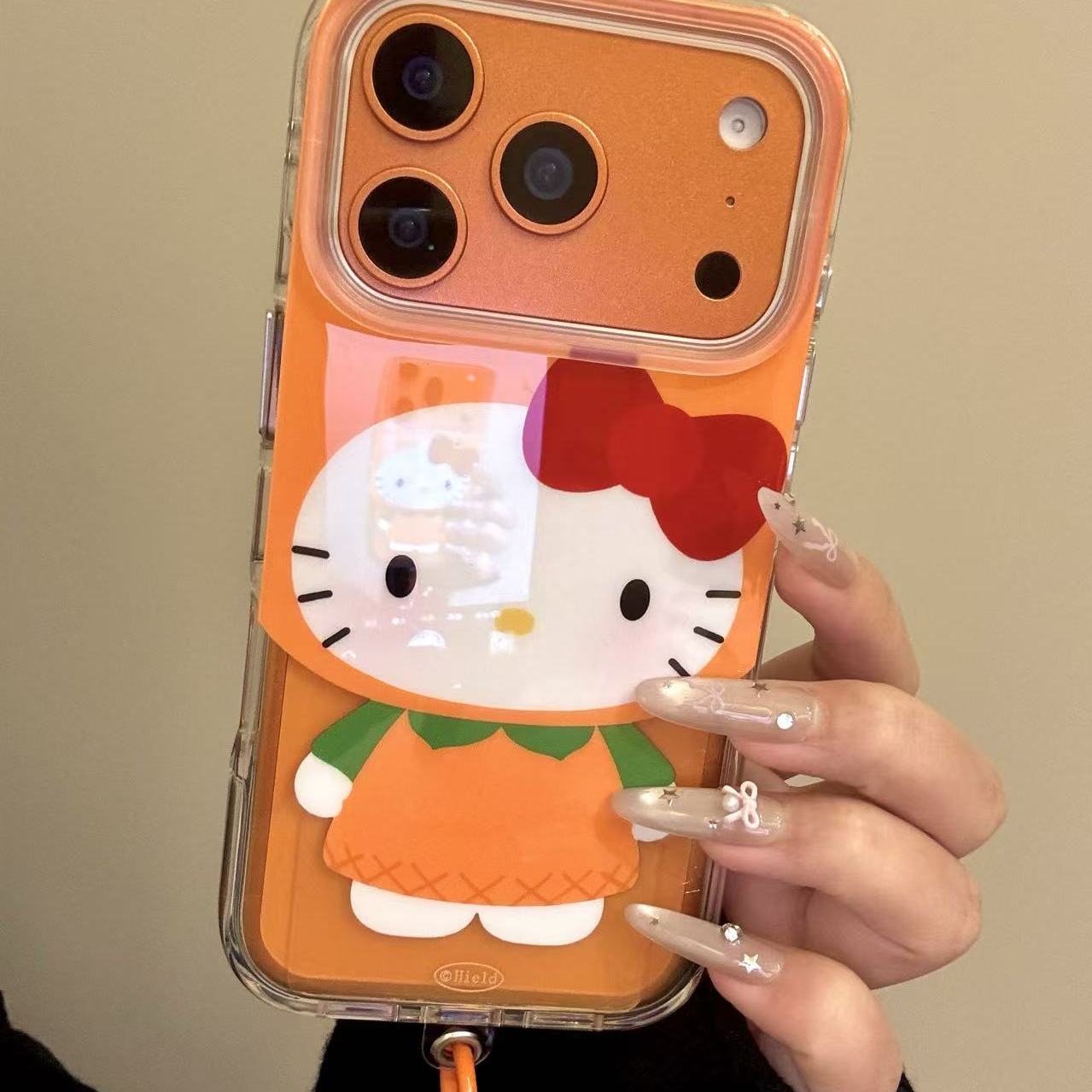 趣味可爱透色橙子套装猫咪适用ihone17promax苹果16p手机壳15新款