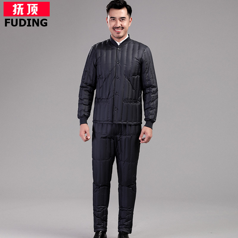 中老年羽絨服內膽套裝男士加厚老人短款中年爸爸裝保暖內穿兩件套在類目 男裝, 羽絨服中 - 來自Buy2taobao.com提供專業的淘寶代購服務