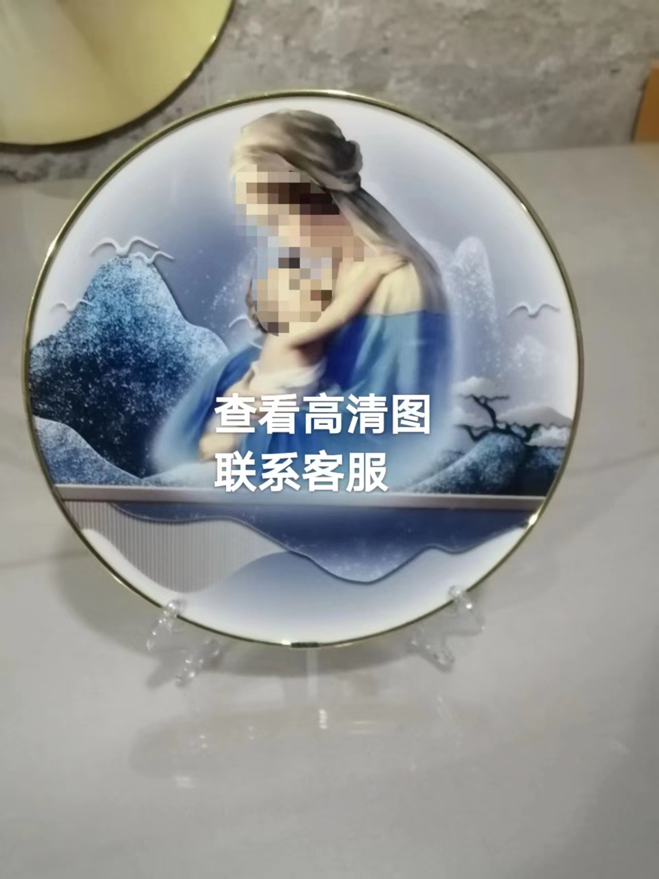 新款晶瓷画摆件客厅卧室装饰画桌摆时尚洋气摆台各种尺寸都可定制