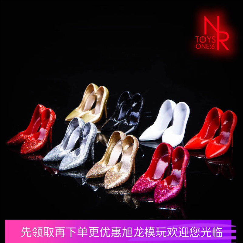 水晶鞋女兵人偶高跟鞋1/6现货