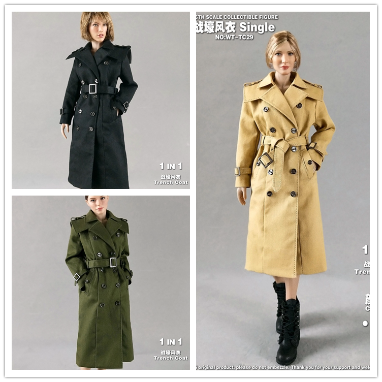 风衣1/6三色女兵人现货