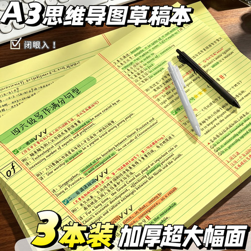【3本草稿仅9.9】A3特厚思维导图