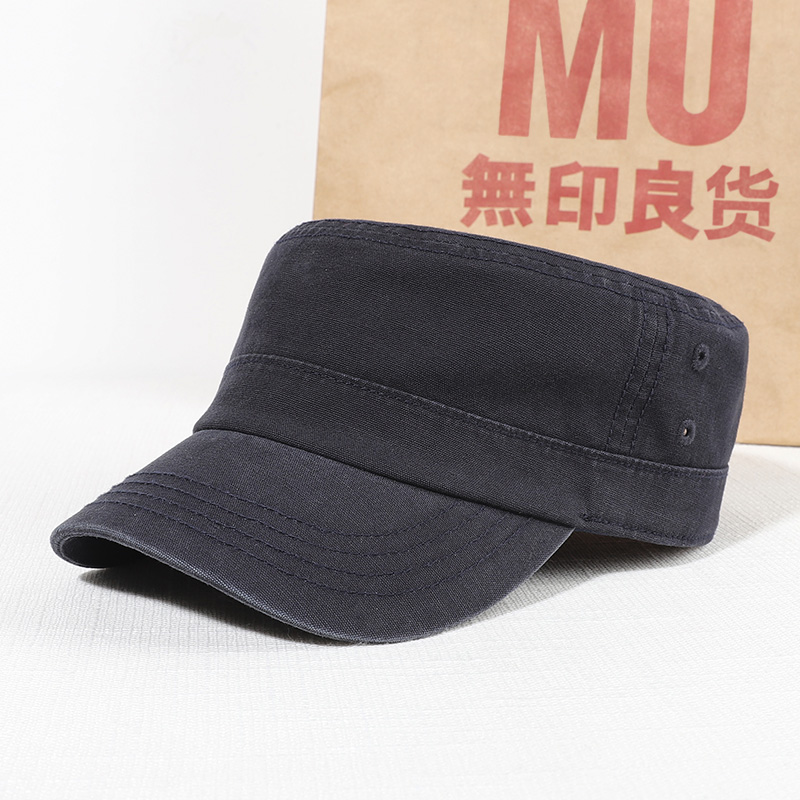 mu/无印良货男士鸭舌帽春秋户外海军帽平顶速干军帽防晒遮阳帽子