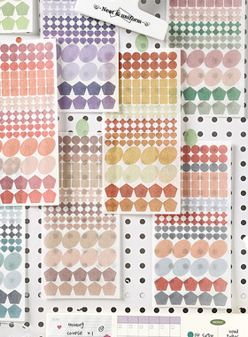 ZABC缤纷标识系列平张贴纸圆点标签贴纸盐系ins手帐diy装饰贴纸