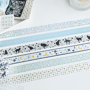 陌墨烫银和纸胶带 彩砖集系列创意百搭diy手账背景打底装饰拼贴纸