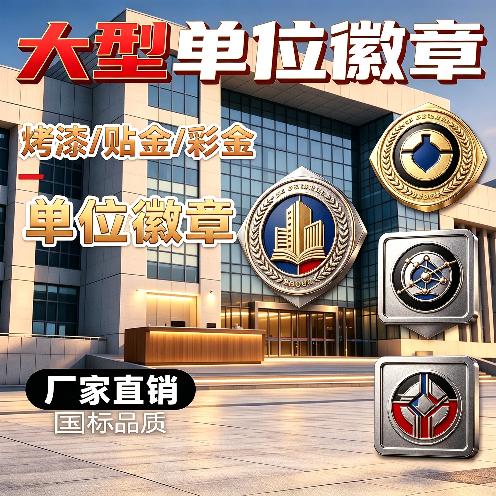 大型铝合金立体悬吊门头徽章