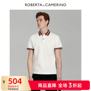 T恤 夏季 全棉 ROBERTA诺贝达男装 男士 新款 POLO衫 短袖 休闲拼色短袖