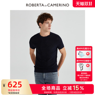 男士 短袖 棉质短袖 暗纹 T恤男 新款 ROBERTA诺贝达男装 25年夏季 毛衫