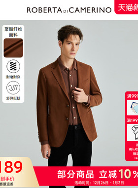 [美拉德风]ROBERTA诺贝达男装男士西服秋季新款休闲纯色时尚西装