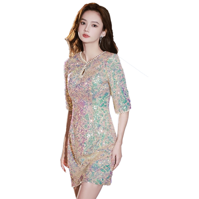 短款晚礼服宴会独唱轻奢小众高端