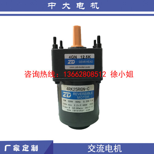ZD220V 25W中大调速阻尼电机4RK25RGN-C-4GN12.5K速比可选