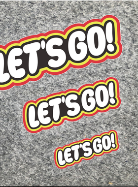 个性创意文字let's go电动车贴纸汽车摩托车装饰划痕遮挡车贴画