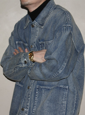 GcBrand Lab Denim Jacket 日系复古水洗做旧多口袋夹克 牛仔外套