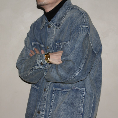 GcBrand Lab Denim Jacket 日系复古水洗做旧多口袋夹克 牛仔外套