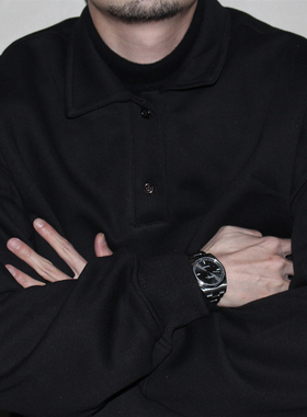 GcBrand Lab SS25 复古主题元素 基础款 纯色休闲套头卫衣 POLO衫