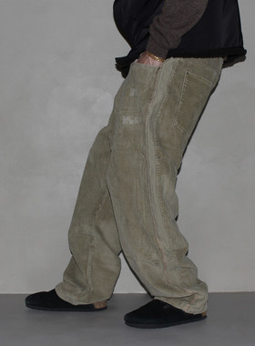 GcBrand Lab AW25 复古主题元素 手工磨烂细节 水洗 灯芯绒休闲裤