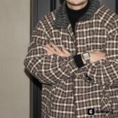 Lab 工装 AW25 素 GcBrand 格子棉衣 复古主题元 撞色翻领细节 棉服