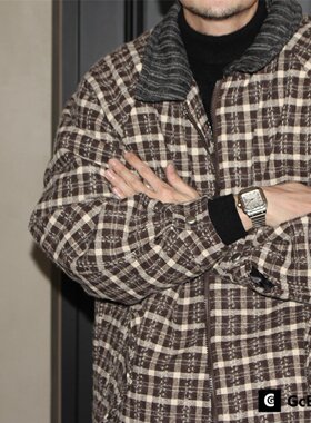 GcBrand Lab AW25 复古主题元素 撞色翻领细节 格子棉衣 工装棉服