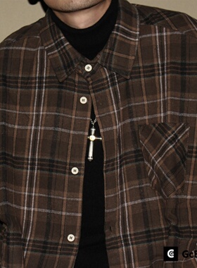 GcBrand Lab SS24 复古主题元素 加厚磨毛 男女同款 长袖格子衬衫