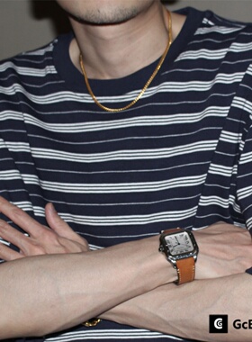 GcBrand Lab SS25 复古重磅款 条纹TEE 美式休闲基础330克短袖T恤
