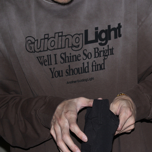 复古主题元 AW24 素 水洗做旧设计 T恤潮 GcBrand 英文标语长袖 Lab