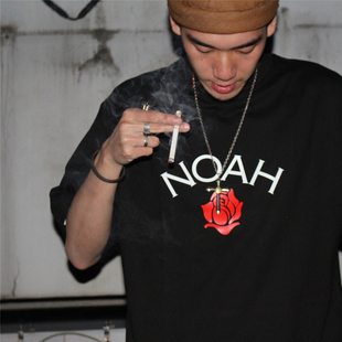 GcBrand Noah Rose Tee 美式复古休闲玫瑰印花 男女情侣短袖T恤潮