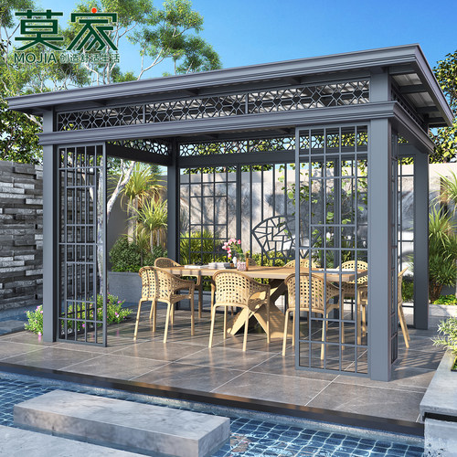 莫家户外电动凉亭自动伸缩