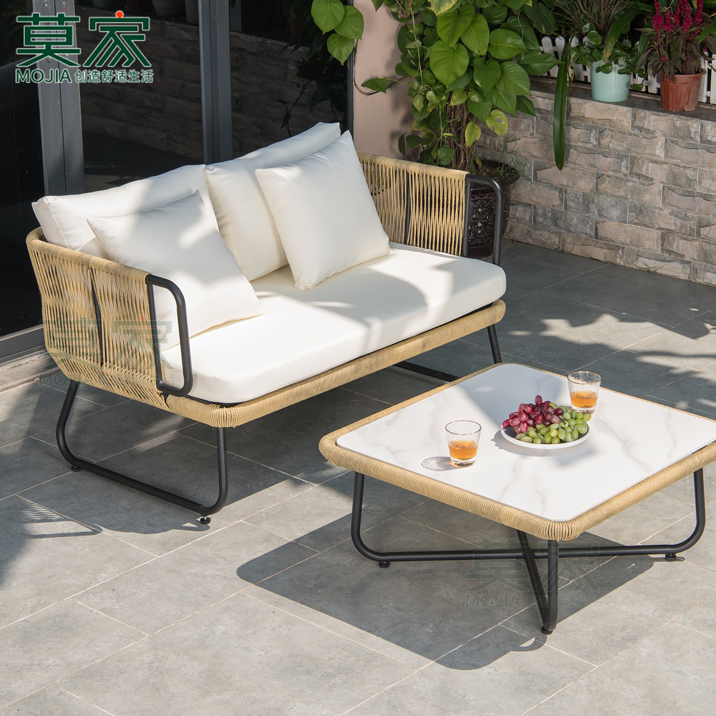 莫家室外北欧卡座双人阳台沙发
