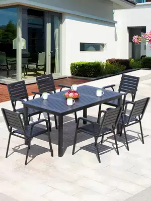 Mojia outdoor table and chair Courtyard Garden Villa terrace Balcony outdoor leisure chair combination set WPC table and chair