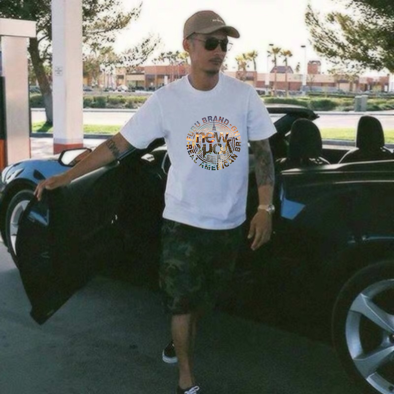 男士t恤短袖潮牌宽松男装新款潮流夏纯棉港风情侣装ins衣服