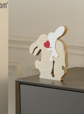 温馨呆萌兔玄关装饰摆件