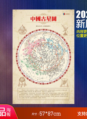 中国古星图星官图三垣二十八宿星官图周易易经 天文学教学教具