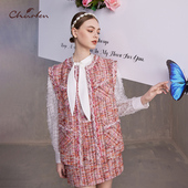 复古百搭小香风马甲外套CFE3B211 CHARFEN朝峰秋季 新款 2012A