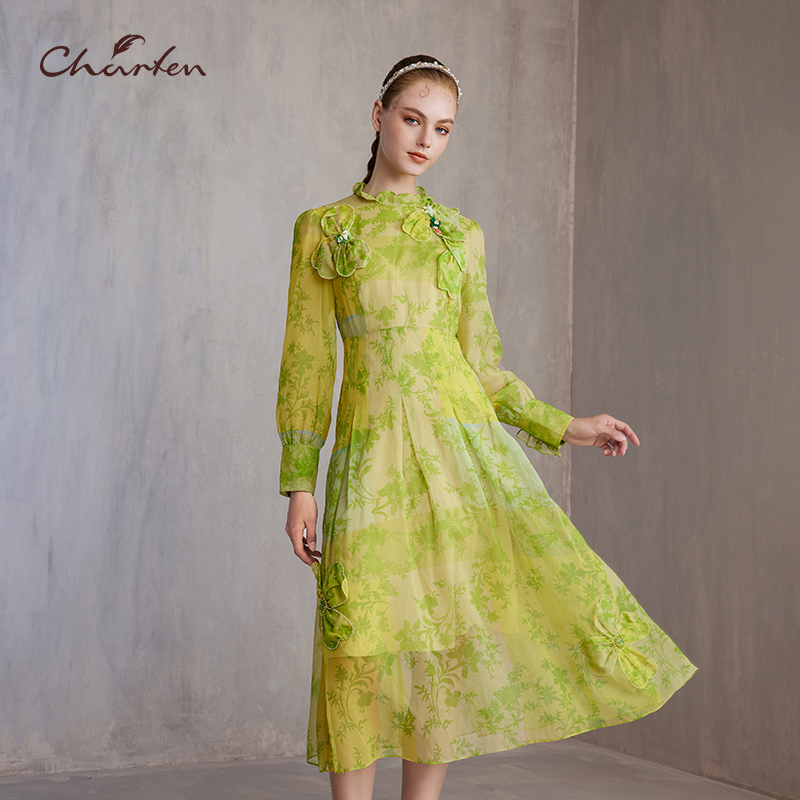 时尚百搭显瘦重工钉珠连衣裙