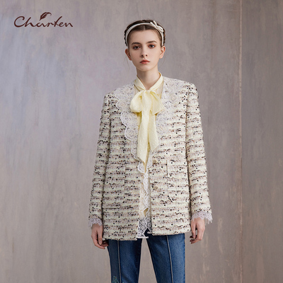 时尚百搭显瘦重工钉珠小香风外套