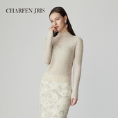 朝峰2025春新款 修身 打底针织衫 CHARFENJRIS 套头女FJF1A696 6015C