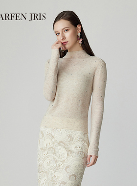 CHARFENJRIS 朝峰2025春新款修身打底针织衫套头女FJF1A696-6015C