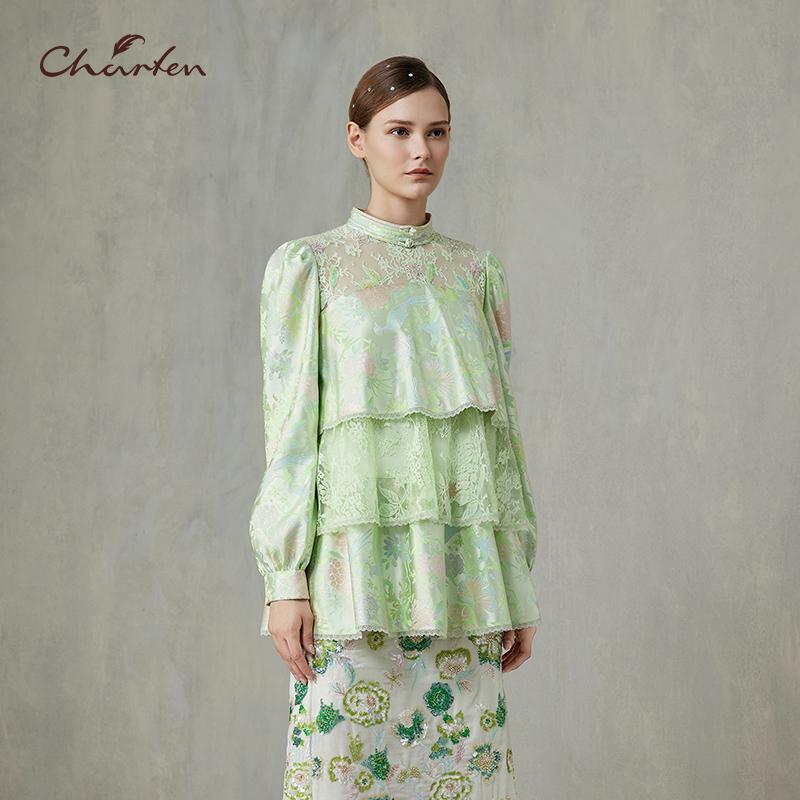 时尚百搭显瘦重工钉珠亮片衬衫